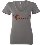 Classic Coz Woman V-Neck (Red and Brown) - Cozman Apparel