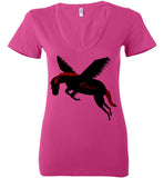 Cozman Dreamin Woman V-Neck (Red and Black) - Cozman Apparel