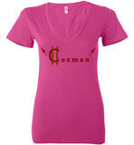 Classic Coz Woman V-Neck (Red and Brown) - Cozman Apparel