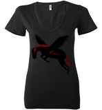 Cozman Dreamin Woman V-Neck (Red and Black) - Cozman Apparel