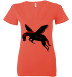 Cozman Dreamin Woman V-Neck (Red and Black) - Cozman Apparel