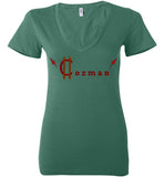 Classic Coz Woman V-Neck (Red and Brown) - Cozman Apparel