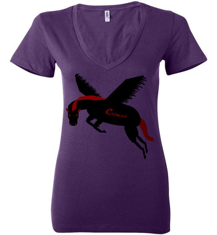 Cozman Dreamin Woman V-Neck (Red and Black) - Cozman Apparel