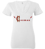 Classic Coz Woman V-Neck (Red and Brown) - Cozman Apparel