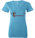 Classic Coz Woman V-Neck (Red and Brown) - Cozman Apparel