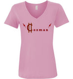 Classic Coz Woman V-Neck (Red and Brown) - Cozman Apparel