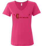 Classic Coz Woman V-Neck (Red and Brown) - Cozman Apparel