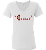 Classic Coz Woman V-Neck (Red and Brown) - Cozman Apparel